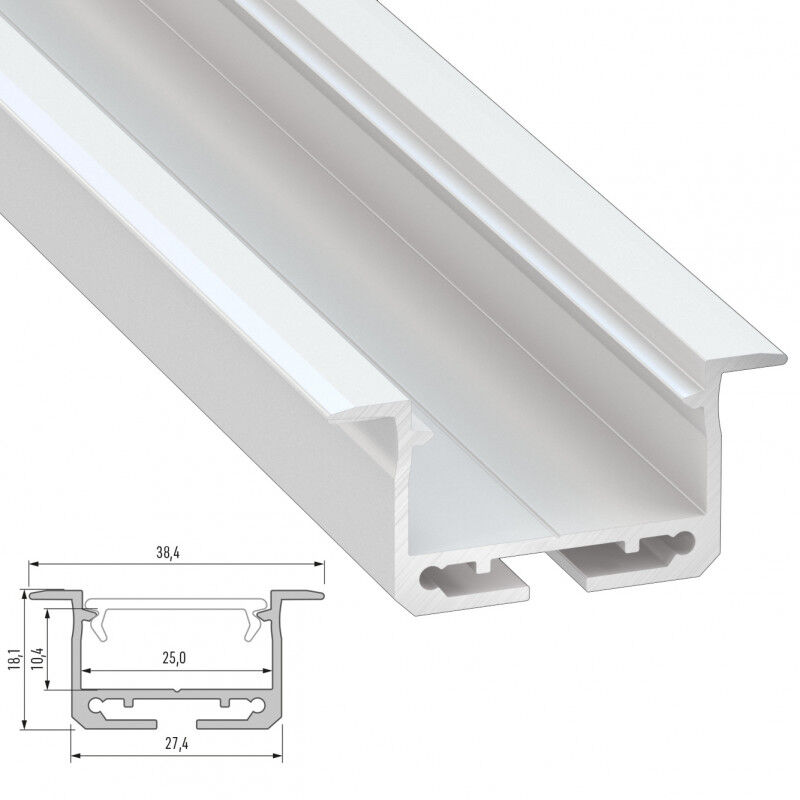 

Perfíl Aluminio Tipo inSILEDA 2,02M | Lacado Blanco (LL-10-0224-20)