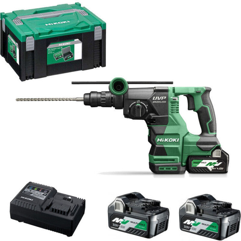 Perfo-burineur 36V SDS+ 28mm - HIKOKI - DH3628DCWRZ - 3 modes 2,5Ah 3,2J UVP-LVH 2 vit. LED level HitCase