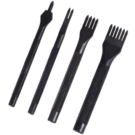 Perforadora de cuero, herramientas de costura para herramientas, perforadora artesanal de cuero, perforadora de garra, costura (1 + 2 + 4 + 6 dientes), 4 Uds.