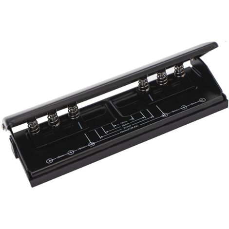 Perforadora de metal ajustable de 6 agujeros, tamaño A5, A6, A7, con 6 anillas y marca de posicionamiento, capacidad para 6 hojas, ideal para planificadores diarios, personal y para rellenar carpetas.