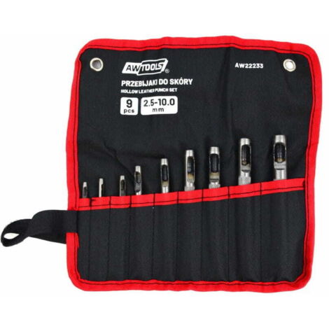 Perforadoras de cuero AWTOOLS 9 piezas