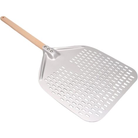 Perforated Pizza Shovel, Professional Anodized Aluminum Pizza Shovels, Rectangular Pizza Spatula with Detachable