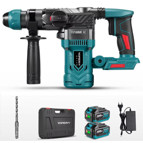 Perforateur burineur 26mm SDS-Plus Brushless Makita 18V, marteau perforateur haute performance, 2 batteries lithium