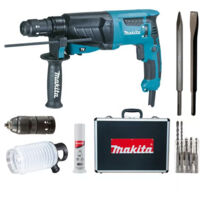 Perforateur burineur MAKITA SDS Plus - 800W 26mm - Coffret aluminium + Kit d'accessoires - HR2631FTX4