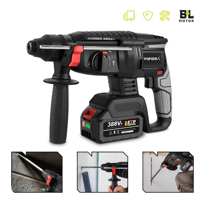 Perforateur-burineur SDS-Max 850W - 26mm perforateur burineur sans fil - avec batterie et chageur