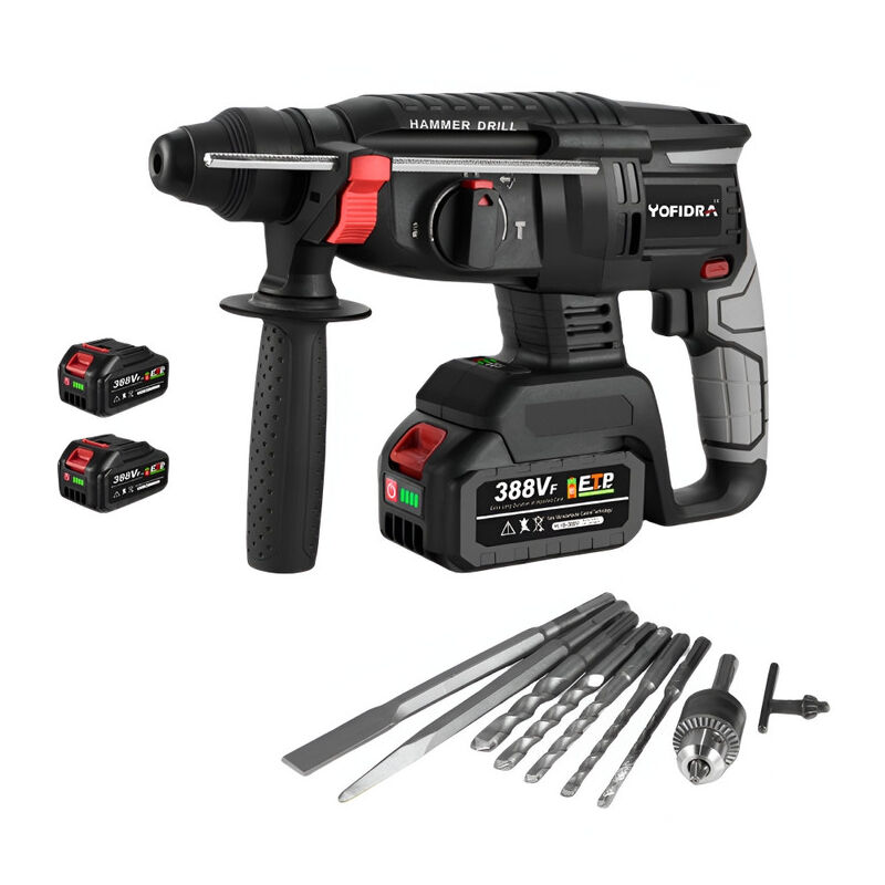 Perforateur-burineur SDS-Max 850W - 26mm perforateur burineur sans fil - avec batterie et chageur + kit d'accessoires