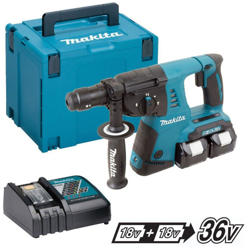 Perforateur burineur 36V SDS Plus 2x5 0 Ah en MAKPAC MAKITA DHR264RTJ - vue 2