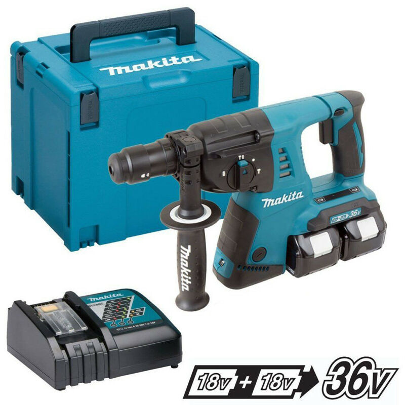 Makita - Perforateur burineur 36V SDS-Plus (2x5,0 Ah) en makpac DHR264RTJ