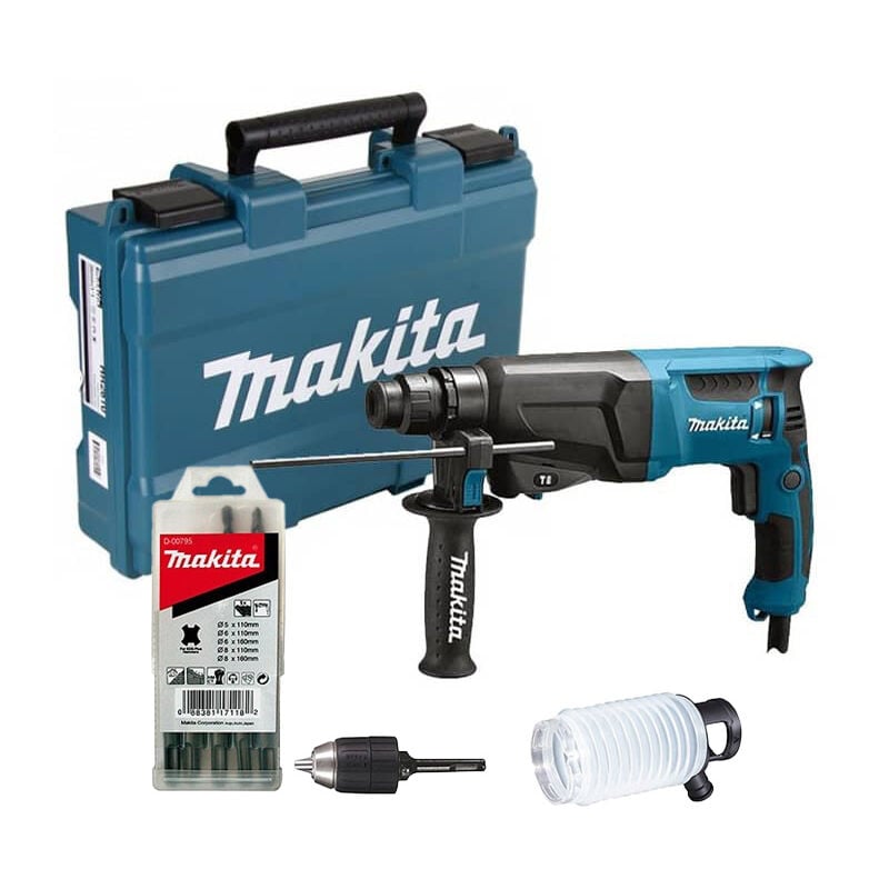 Perforateur SDS-Plus 800 W - MAKITA - accessoires - coffret - HR2600X9