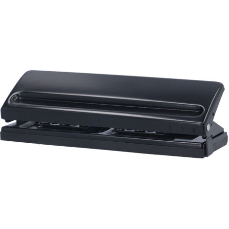 Perforateur Métallique 6 Trou Noir Réglable pour Bureau Maison École