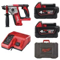 Perforateur MILWAUKEE M 18 BH 402 C - SDS Plus 18V + 2 Batteries 4.0Ah + 1 chargeur + Coffret - 4933443330