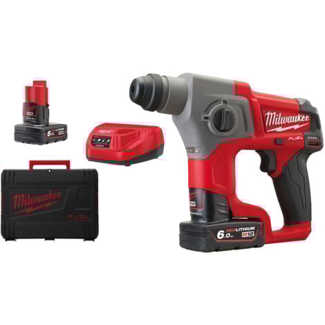 Perforateur MILWAUKEE M12 CH-402X SDS-Plus 12V + 2 batteries 4.0Ah, chargeur en coffret Dynacase - 4933446049