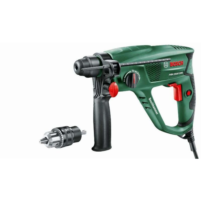 Perforateur Bosch pbh 2500 sre 600W, 1,9 j, 0 - 5.100 cps/min, Livre avec Accessoires et Coffret Plastique