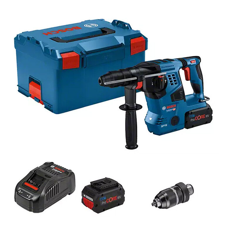 Perforateur SDS Plus 18V GBH 18V 28 CF + 2 batteries 8Ah + chargeur + BOXX BOSCH 0611921002