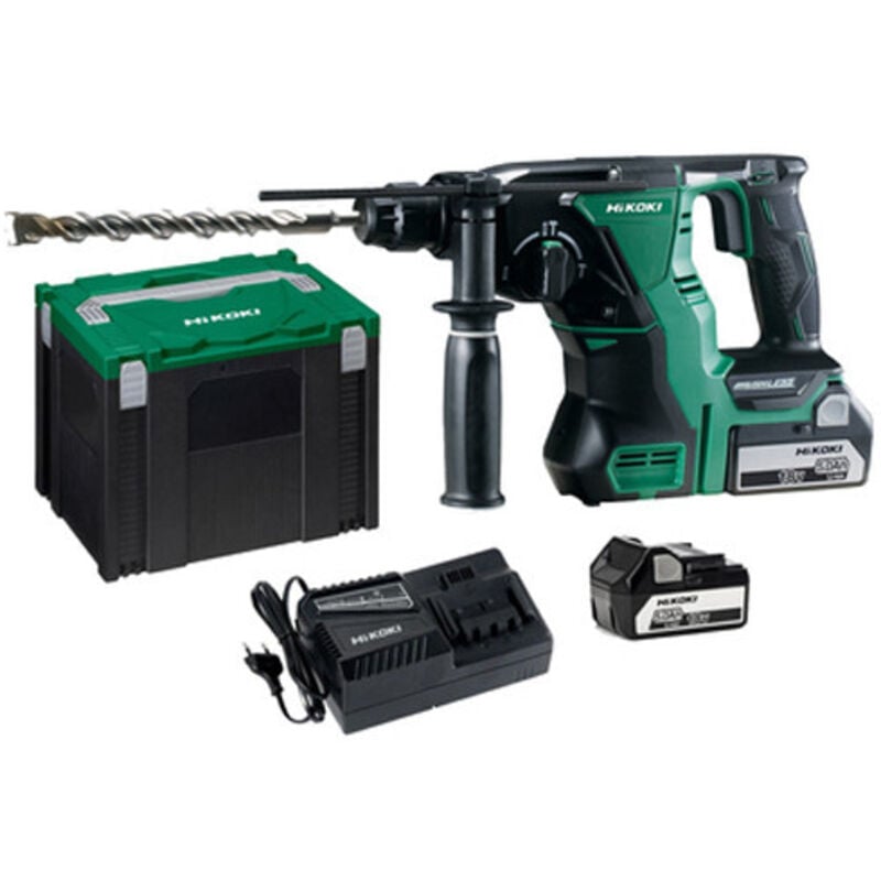 Perforateur sds Plus 18V 2,6J + 2 batteries 5Ah + chargeur + coffret hitcase Hikoki DH1826DAWPZ