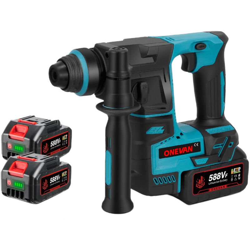 Perforateur SDS-Plus 27 mm ,Perforateur-burineur léger（1.6kg） brushless - Deux batteries