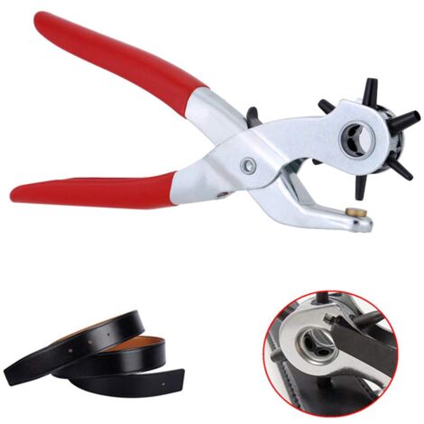 Perforatore per pelle da 2 mm, 2,5 mm, 3 mm, 3,5 mm, 4 mm, 4,5 mm. Perforatore per cinture, pinze girevoli per impieghi gravosi, set di perforatori per cinture, cinturini per orologi