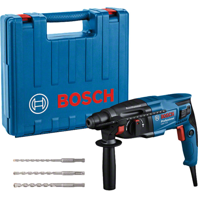 Bosch Professional - Trapano a percussione Bosch gbh 2-21 con 3 punte in una valigetta di trasporto