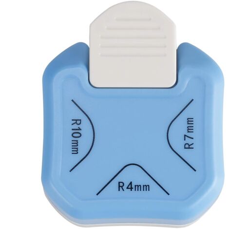 Perforatrice d'angle 3 en 1, 4 mm, 7 mm, 10 mm, coupe-angles 3 voies pour loisirs créatifs, plastification, (bleu)