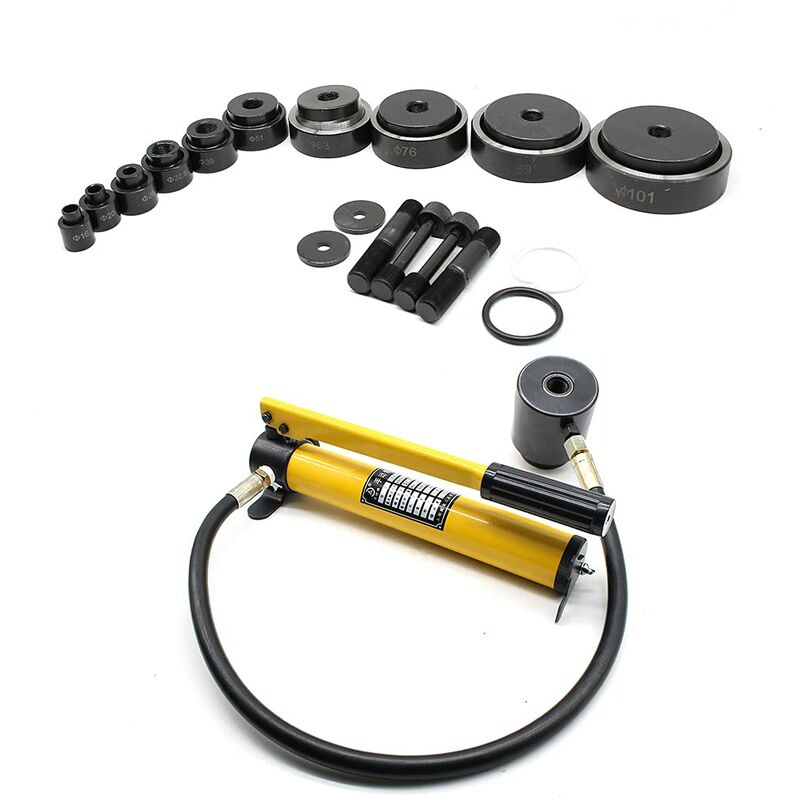 Perforatrice hydraulique 15T - 16-101 mm - Outil de perforation hydraulique - Perforatrice à tôle - Kit de perforation pour sac de stockage