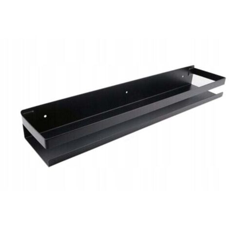 Perforiertes Gewürzregal zur Wandmontage, Gewürzhalter aus Edelstahl, Gewürzregal zur Küchenaufbewahrung, Schwarz, 50 cm