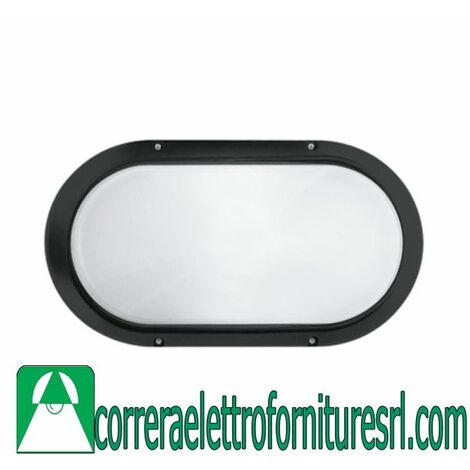 PERFORMANCE IN LIGHTING S.P.A Performance 1704 plafoniera in vetro parete soffitto da esterno design PRISMA modello SUPERDELTA OVALE colore NERO attacco E27