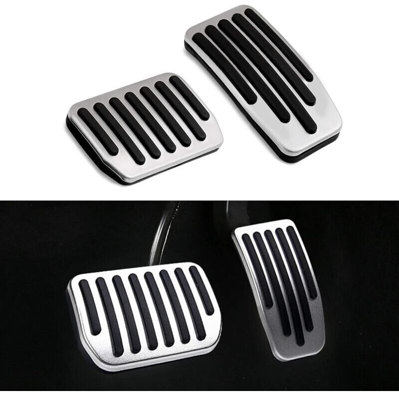 Performance Anti-Slip Brake Pedals for Tesla Highland Model 3 and Model Y 2017-2024 Anti-Slip Accelerator and Footrest Pedal Covers, Silver