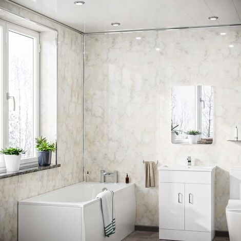 Pergamon Stone 1.2 x 2.4 m Bathroom PVC Cladding Shower Wet Wall Panels