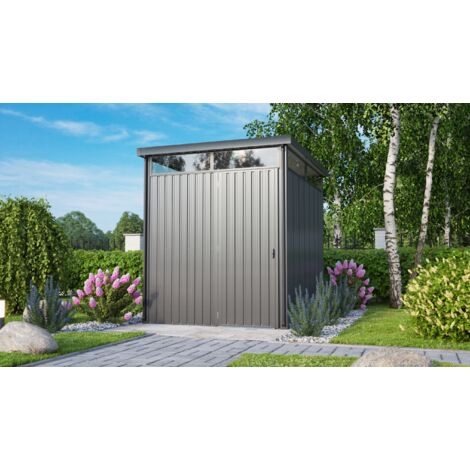 Pergart Gerätehaus "Rheinfelden 78", anthrazit matt, 4,4 m², ohne Schleppdach
