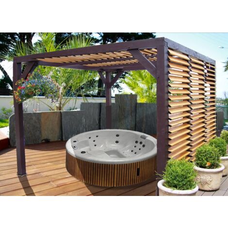 Pergola 12.20m² bois naturel - Habrita - vt3436