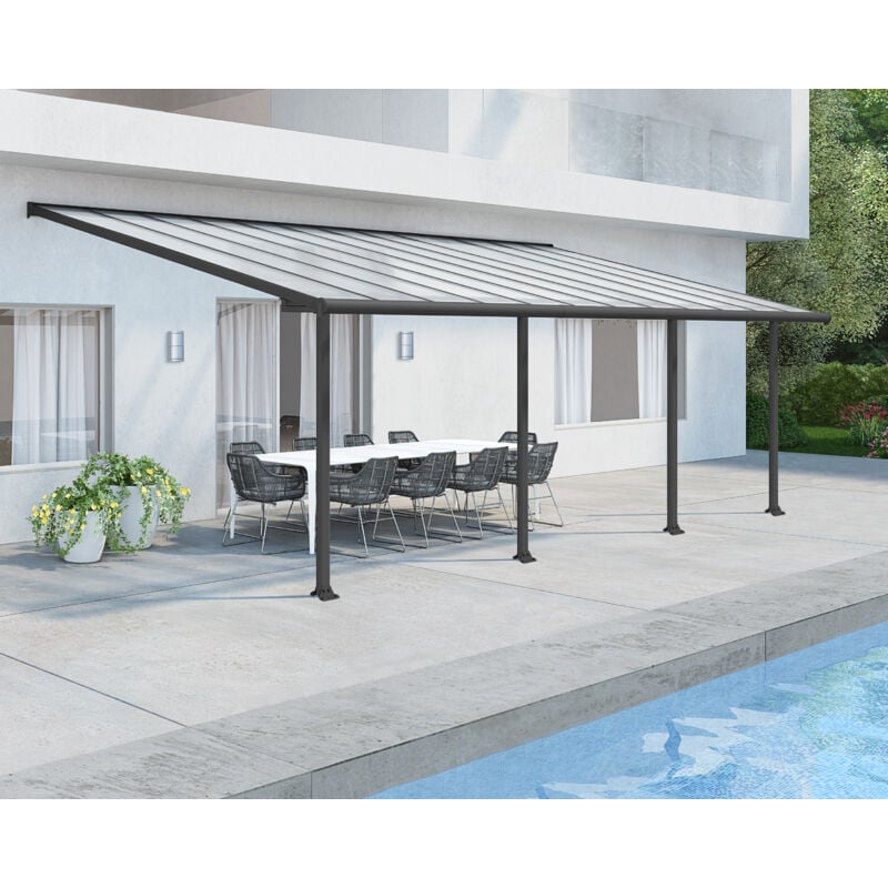 Palram - Pergola 21.8m² gris anthracite 704353