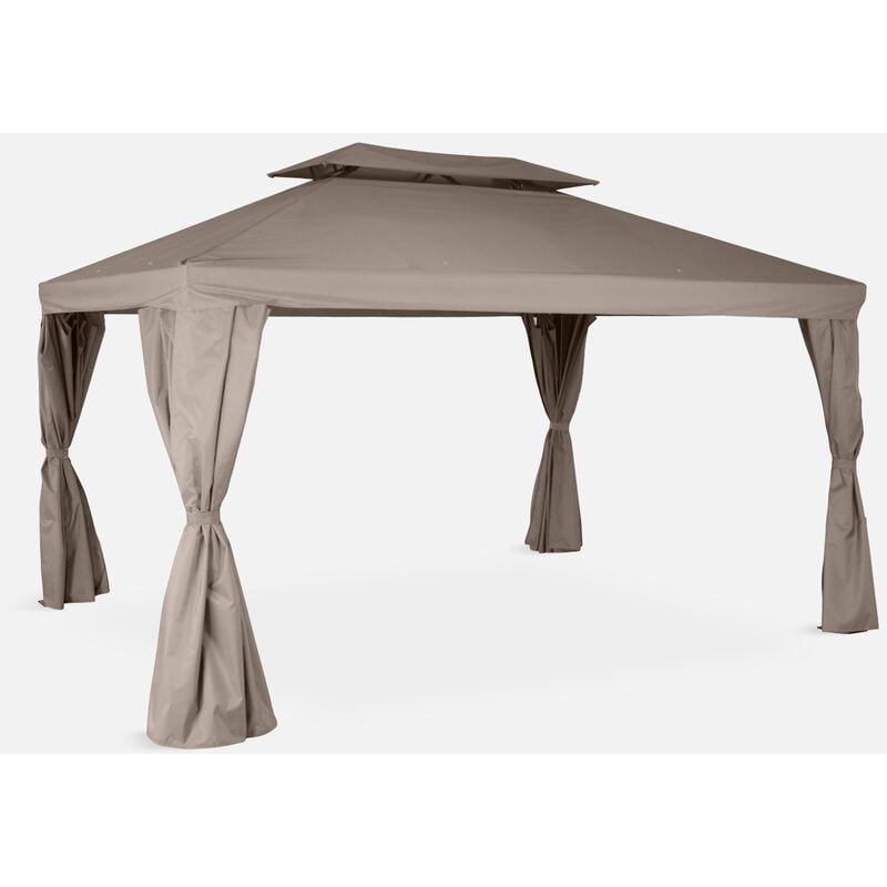 

Pergola Divodorum 3x4m con cortinas corredizas - Pardo