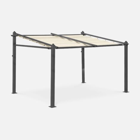 Pérgola 3x4m de aluminio con cubierta corredera