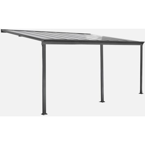 Pérgola 3x5m de aluminio con canalón