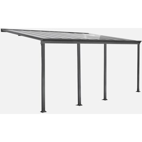 Pérgola 3x6m de aluminio con canalón