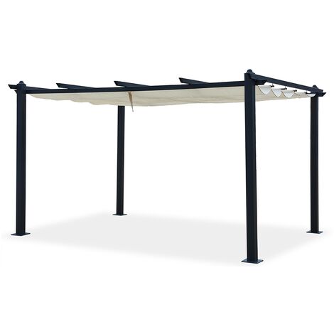 Pergola 4x3m auto-portée avec toile rétractable NILA