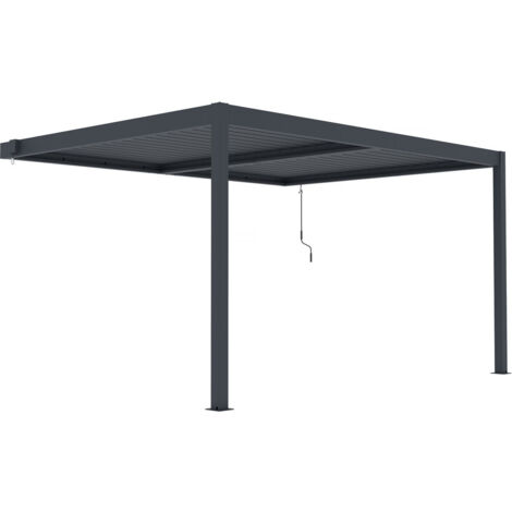 Pergola addossata in alluminio "Windsor" - Grigio antracite - 3 x 4 m