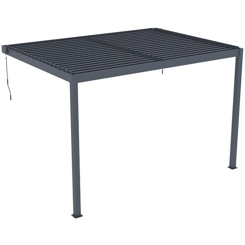 Vente-unique - Pergola adossée bioclimatique en aluminium avec lames orientables 11,85 m² - mandello