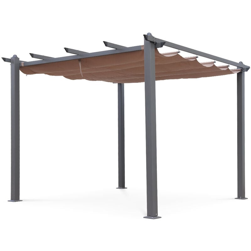 

Pergola, Aluminio, Marron Pardo, 3x3 m - Pardo