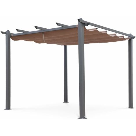 Toile De Pergola Werka Pro Crème 3x2,5m 180g/m² - Protection Solaire Et Pluie Pour Terrasse