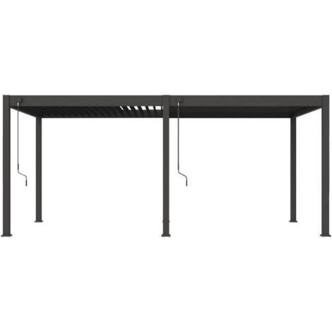 Pergola - Aluminium - OMBREA - Bioclimatique - Anthracite - 3x6 m