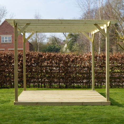 Pergola and Decking Kit - L240 x W240 x H270 cm - Light Green