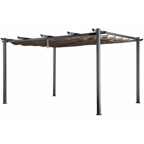 Pergola autoportante 3 × 4m CASSIS grise - structure aluminium - Gris