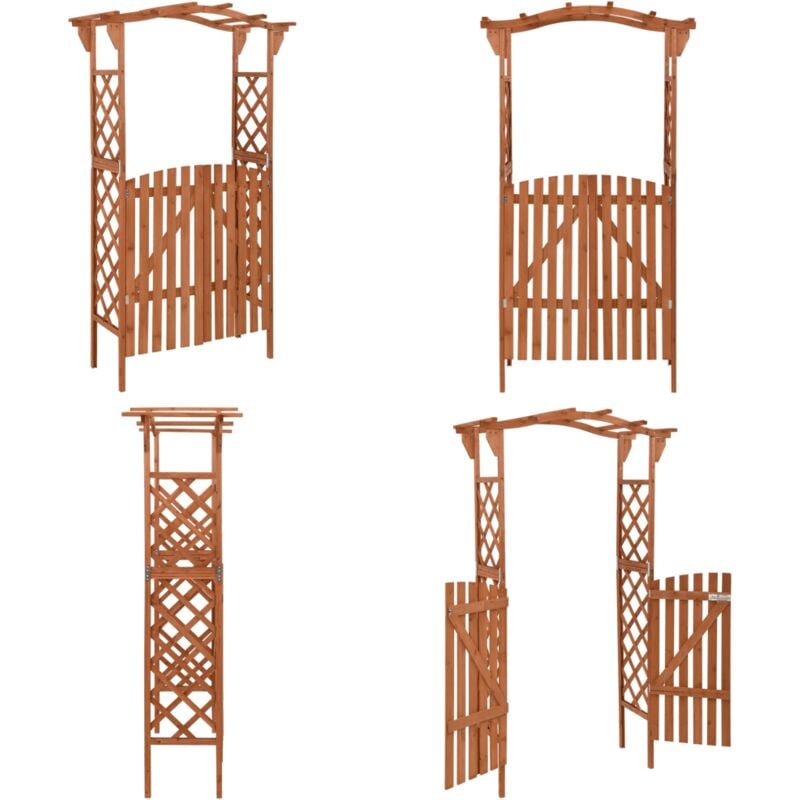 Vidaxl - Pergola avec portail 116x40x204 cm Bois de sapin massif - pergola - pergolas - Home & Living - Brun