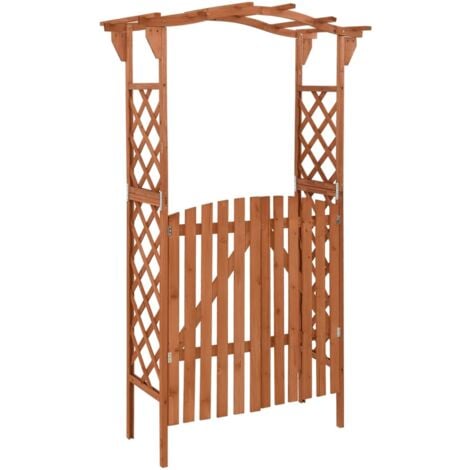 Pergola avec portail 116x40x204 cm Bois de sapin massif vidaXL