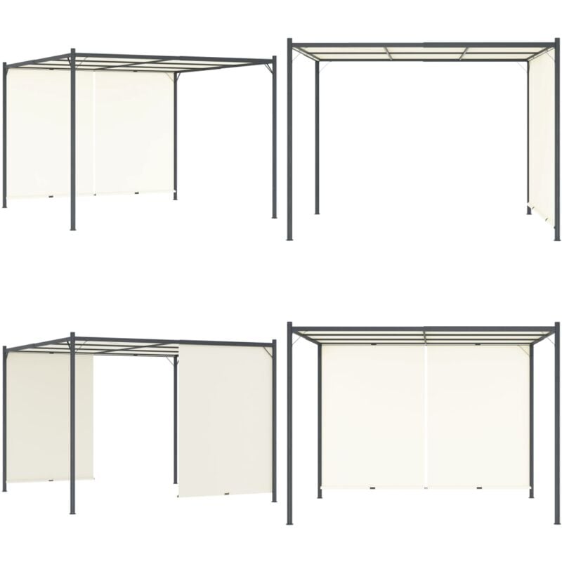 Vidaxl - Pergola avec toit réglable Crème Blanc 3x3 m Acier - pergola - pergolas - Home & Living - Blanc