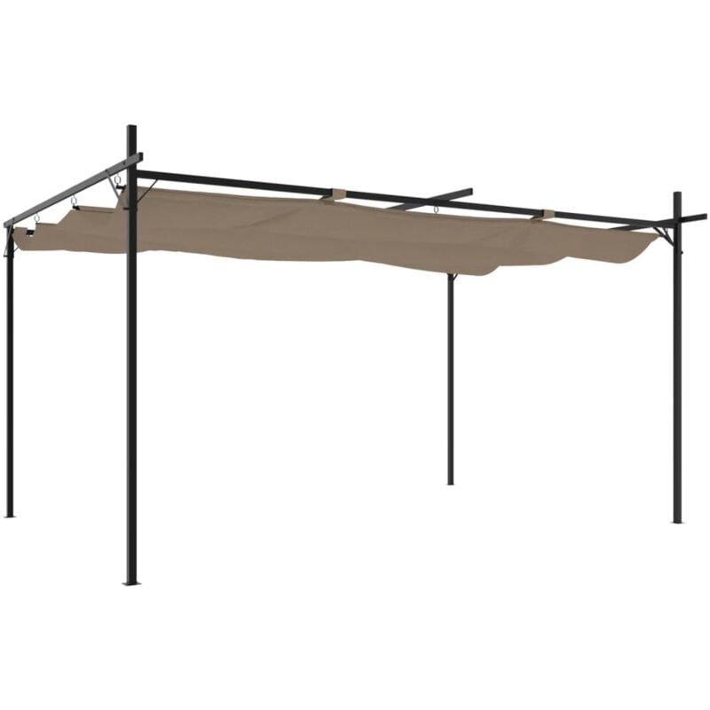 Vidaxl - Pergola avec toit rétractable taupe 395x292x230 cm