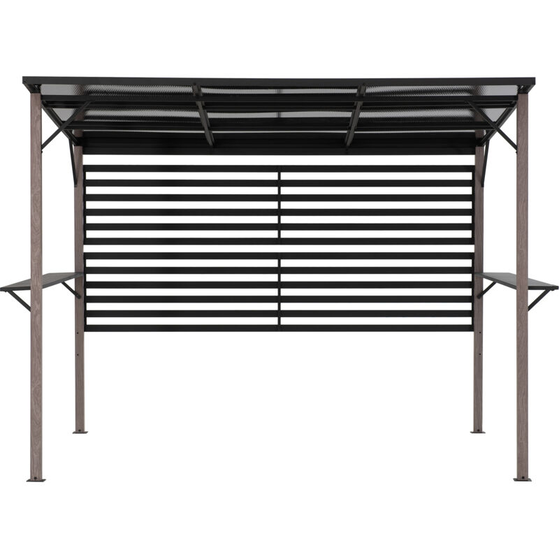 Sunjoy - Pergola balnéo aluminium/acier denali en anthracite - 252cm x 282cm