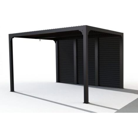 Pergola Bioclimatica 360X300cm h 235cm in Alluminio  con Frangivista Laterali su Lato da 3,60m