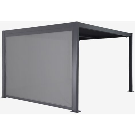 Pergola bioclimática 3x3m de aluminio y acero + 1 toldo de 3m